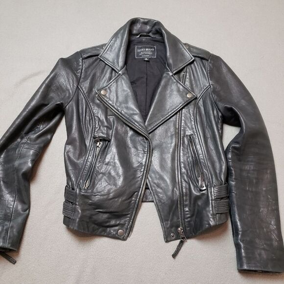 Lucky Brand 100% Lamb Leather Skin Jacket Size small - Picture 5 of 16